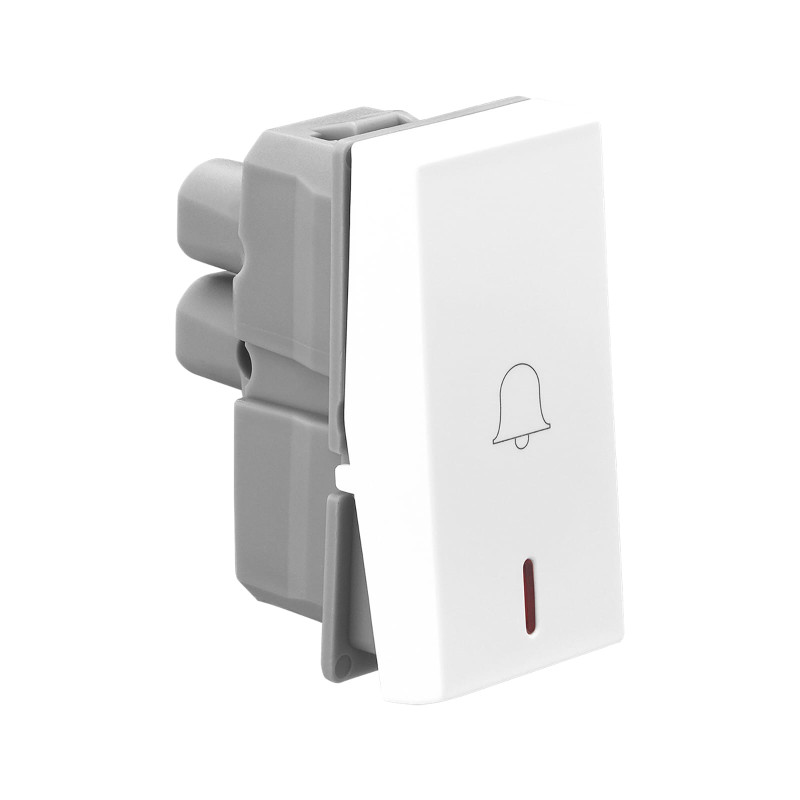 LEGRAND ALLZY GLOSSY WHITE 1MODULE BELL BUSH WITH INDICATOR