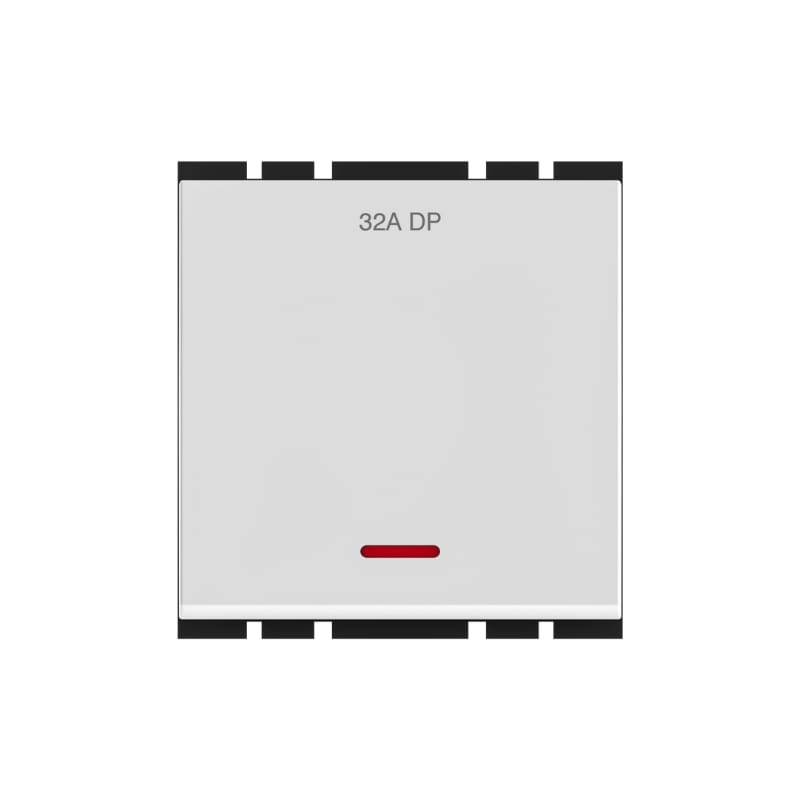 GM G-Nine  Glossy White 32 A DP switch With Indicator