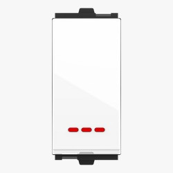 GM G-Nine  Glossy White 1 Way 6 A  Modular Switch With Indicator