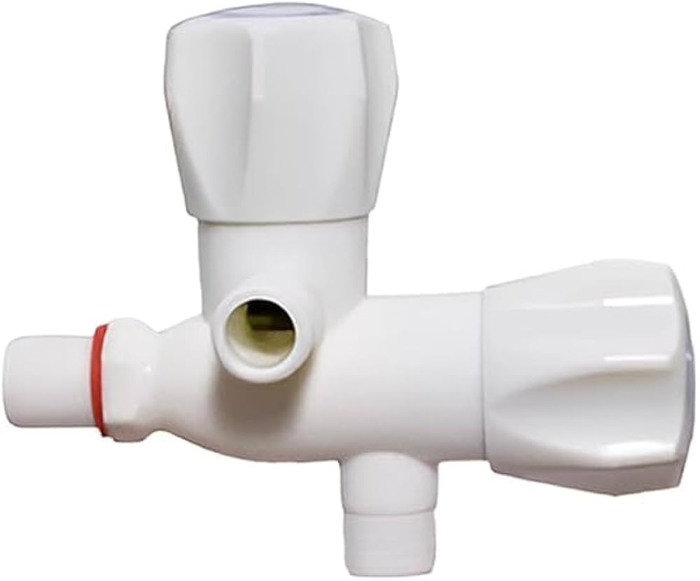 GREEN WAVE 2 WAY ANGLE COCK (WHITE)