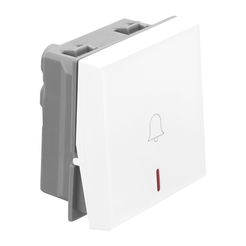 LEGRAND ALLZY GLOSSY WHITE 2MODULE BELL BUSH WITH INDICATOR